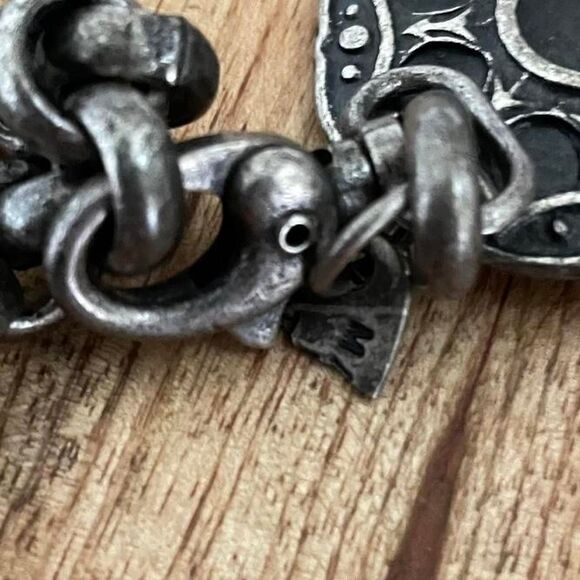 Vintage Silver Tone Metal Circle Medallion Coin Chain Belt - Picture 2 of 3